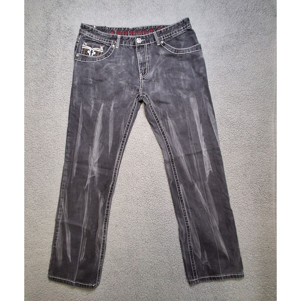 Rock Revival Men's Tate Straight Acid Wash Jeans Size 38 actual 36x32 Y2K